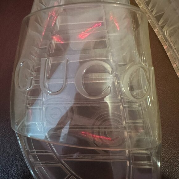 Gucci Transparent Rubber Logo Slides - Picture 8 of 11